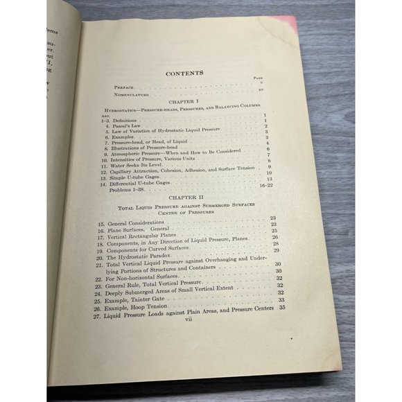 Hydraulics Engineering Book by Ernest Schoder Francis Dawson 1927 1st Edition - Picture 4 of 12